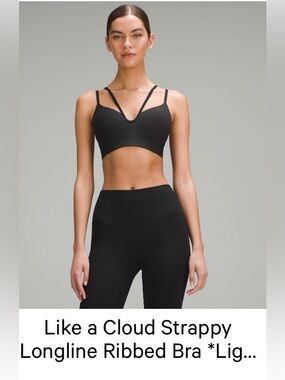 Lululemon Like a Cloud Strappy Longline Ribbed Bra - Black